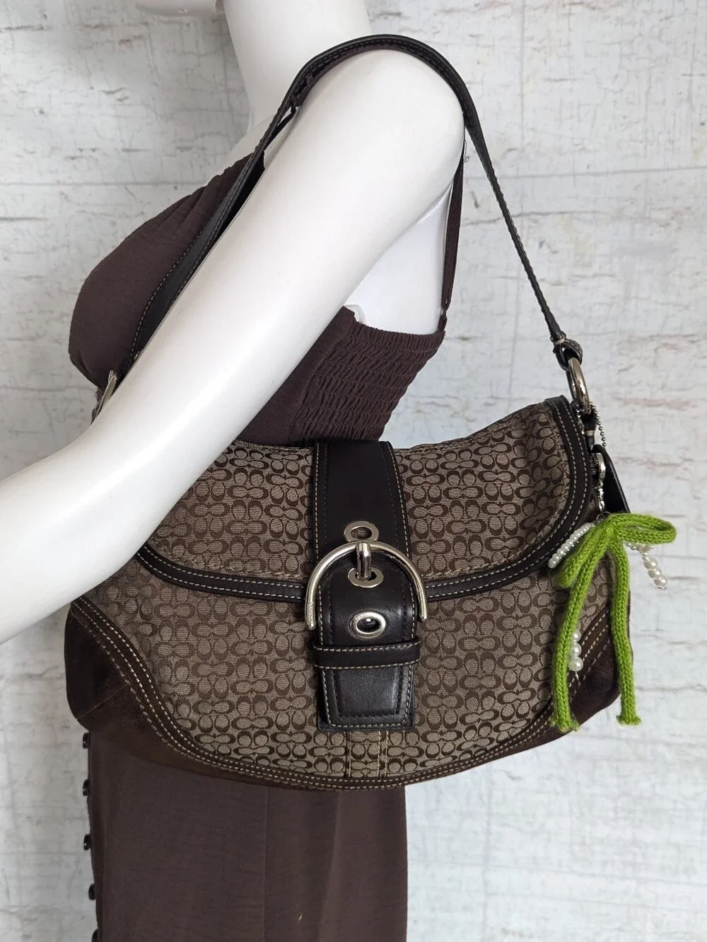 Vintage Coach SohoSignature Jacquard Flap Shoulder Bag